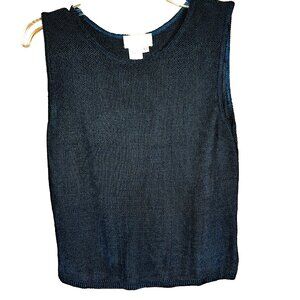 Coldwater Creek Dark Green Knit Tank Top XS Quiet Luxury Layering Essential